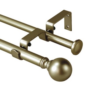 Urbanest Ball Adjustable Double Drapery Curtain Rod Set, 5-8" - 1 of 4
