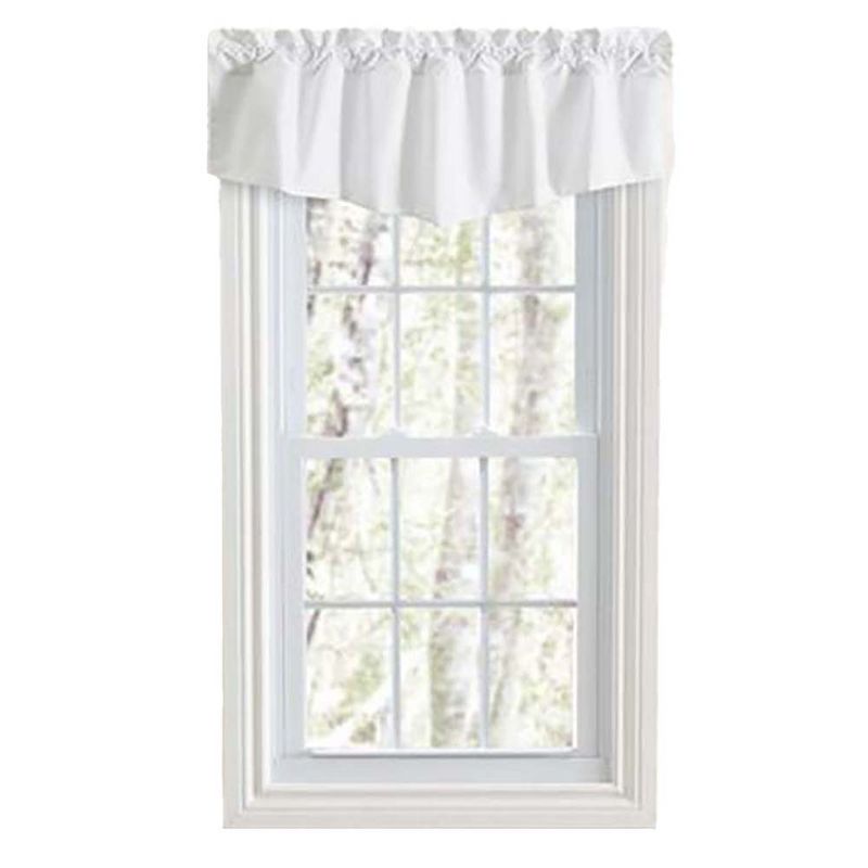 Ellis Classic Tailored Design in a Perma Press Fabric 3" Rod Pocket Lined Tapered Valance 42"x18" White, 1 of 5