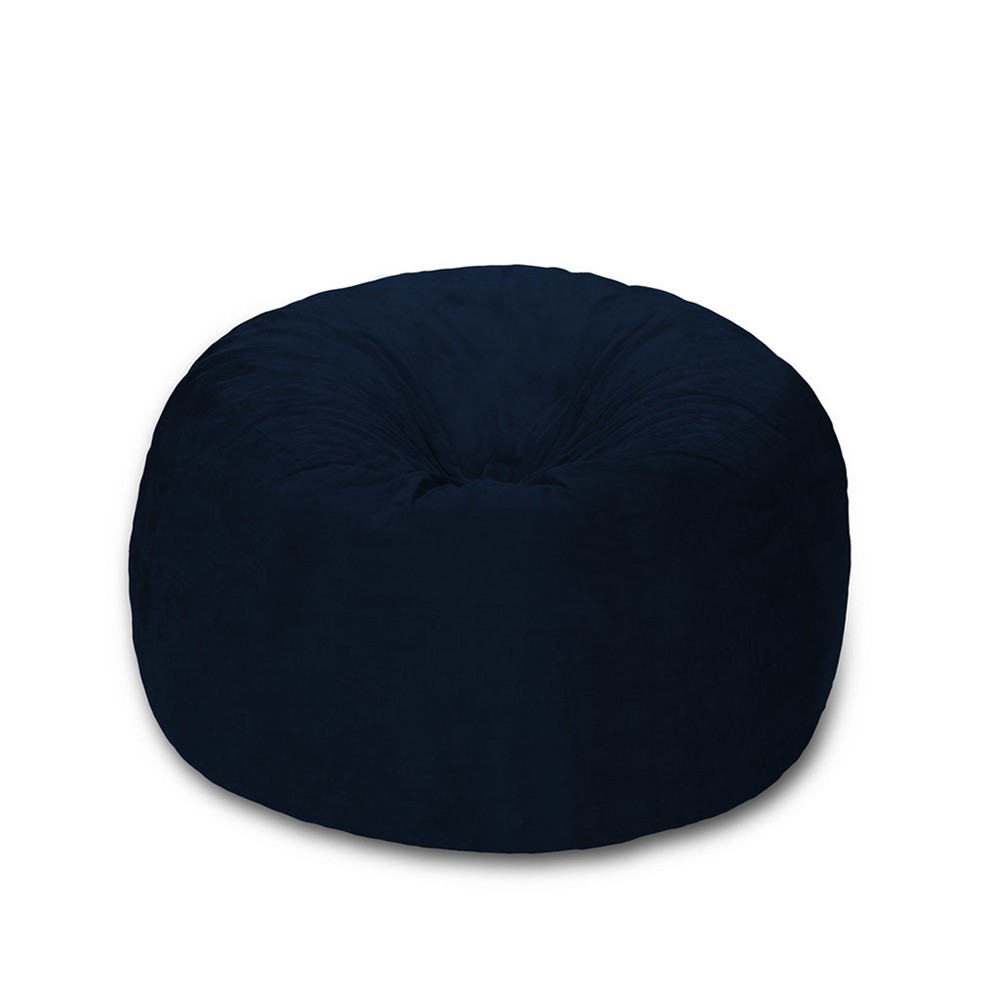 Photos - Bean Bag 4'  Chair with Memory Foam Filling and Washable Cover Blue - Relax Sacks: Microsuede Upholstery, Indoor Use, No Asse