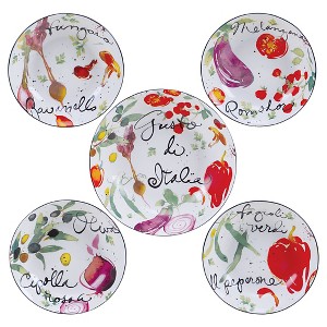 Certified International Melanzana 5pc Bowl Set: Ceramic Dinnerware, Off-White, Dishwasher-Safe, Serving & Salad Bowls for 4 - 1 of 2
