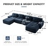 153" Modern U-Shaped Sectional Sofa with Corduroy Fabric , Modular Sectional Sofa with Movable Ottoman, 4-Seater Living Room Sofa-Koiai - 3 of 4