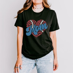 Simply Sage Market Women's Baseball Mom Heart Short Sleeve Graphic Tee - 1 of 4