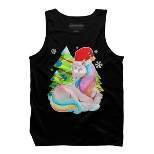 Men's Design By Humans Santa Magical Fantasy Unicorn Christmas T Shirt By thebeardstudio Tank Top