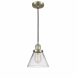 Cone - 1 Light Cord Hung Mini Pendant In Industrial Style-10 Inches Tall and 8 Inches Wide - 1 of 1