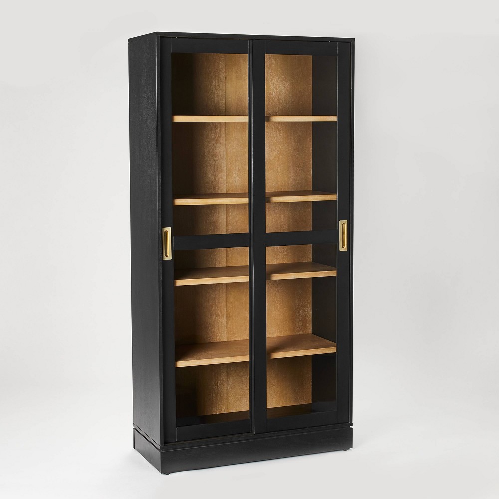 Photos - Dresser / Chests of Drawers 72" Promontory Cabinet with Sliding Door Black - Threshold™ designed with