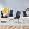 GlasFlength Accent Chairs Contemporary Minimalist Curve Design Ergonomic Cushioned Seating Four Chairs For Living Spaces, Black, 15.7"*16"*37.4" - 2 of 4