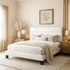 Velvet Upholstered Bed with Wooden Slats, No Box Spring Needed, Easy Assembly - 3 of 4