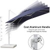 PURPLE LEAF Patio Umbrella White Cantilever Offset Umbrella Square Outdoor Umbrella with 360-degree Rotation for Garden Deck Pool - 4 of 4