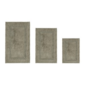 Lux Premium 100% Cotton  Ultra-Soft Tufted Solid Reversible 3 Piece Bath Rug Set, Water-Absorbent, Durable, Machine Washable Bathroom Rug - 1 of 4