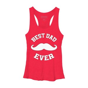 Women's Design By Humans Best Dad Ever Mustache By sukhendu12 Racerback Tank Top - 1 of 2