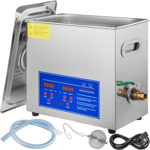 VEVOR Sonic Cleaner with Digital Timer & Heater, Professional Ultra Sonic Jewelry Cleaner, Stainless Steel Heated Cleaning Machine, Silver - 1 of 4