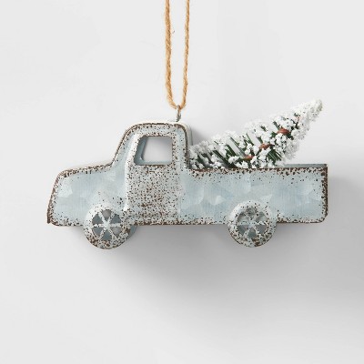 Galvanized Metal Truck with Tree Christmas Tree Ornament - Wondershop™