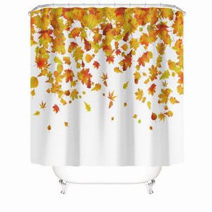 Yellow Fallen Leaves Shower Curtains for Bathroom Waterproof Fabric Bath Curtain Durable Soft Stylish Bathroom Decor 72x72 Inch - 1 of 1