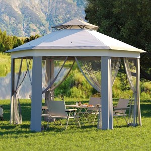 Garvee 13x13FT Pop Up Gazebo Screen Tent, Hexagonal Instant Gazebo Tent with Mosquito Netting Outdoor Canopy,6 Sided Sun Shelter - 1 of 4