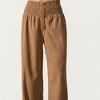 Anna-Kaci Women's Textured Knit Pants with Wide Leg Silhouette and Stretch Waistband Featuring Decorative Button Front Detail - 4 of 4