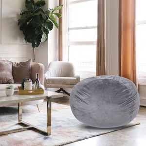 NicBex Velvet Bean Bag Chair,5 Ft Plush Floor Chair for Kids and Adults with Washable Cover,Filled with Shredded and Memory Foam - 1 of 4