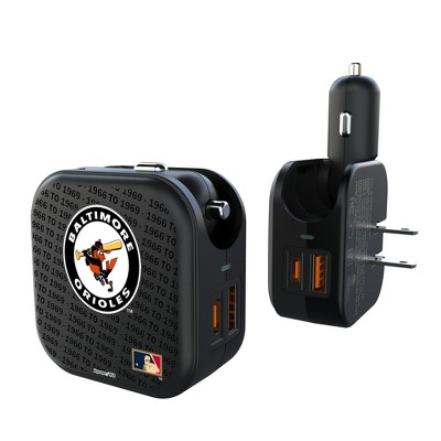 MLB Cooperstown East Teams Text Backdrop 18-Watt 2 in 1 USB A/C Charger