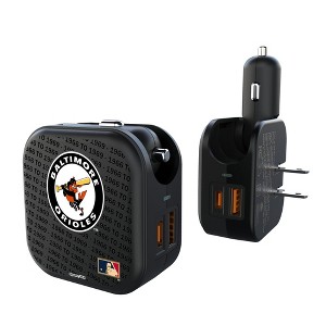 MLB Cooperstown East Teams Text Backdrop 18-Watt 2 in 1 USB A/C Charger - 1 of 3