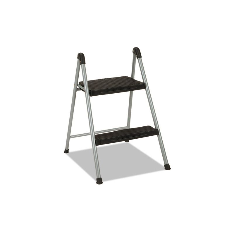 Cosco Folding Step Stool, 2-Step, 200 lb Capacity, 16.9" Working Height, Platinum/Black, 1 of 2