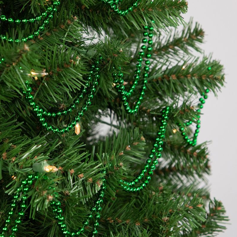 Northlight 15' Shiny Metallic Green Beaded Christmas Garland - Unlit, 2 of 6