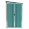 VidaXL Wall-mounted Garden Shed Green 46.5"x39.4"x70.1" Galvanized Steel - 3 of 4