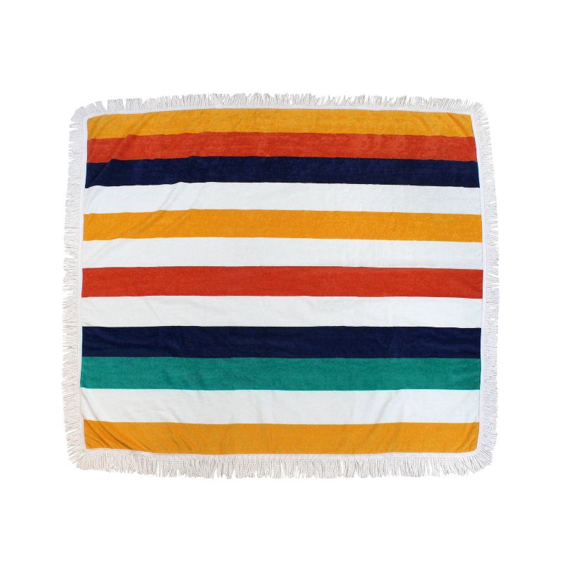 Square Retro Striped Beach Towel  - Sand &#38; Surf, 1 of 7