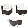 Tangkula 4PCS Patio Rattan Wicker Sectional Sofa Set Conversation Furniture Set w Cushion - 2 of 4