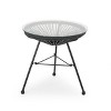 Modern Outdoor Rattan Side Table, Handcrafted Design with Tempered Glass Top - 3 of 4