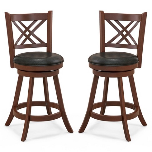 COSTWAY Bar Stools Set of 4, 24-Inch Height Backless Counter Stool wit –  AERii