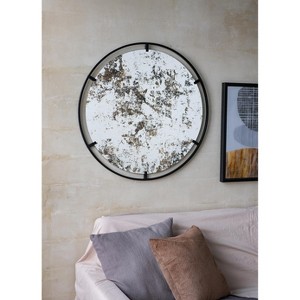 VYNXARIA 31.5*0.5" Theodor Mirror with industrial design Round Mirror with Metal Frame for Wall Decor & Entryway Console Lean Against Wall - 1 of 4