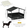 LAOTIES Outdoor Wicker Dog Bed with Canopy,Elevated Rattan Pet Bed with Cushion for Small And Medium Dogs - 2 of 4