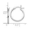 Black Bow Jewelry 1.25mm Polished Sterling Silver Round Hoop Earrings, 15mm (9/16 in) - 4 of 4