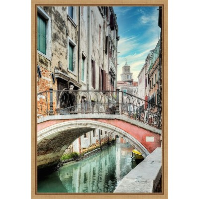 Amanti Art Venetian Canale Italy #21 by Alan Blaustein Canvas Wall Art Print Framed 16 x 23-in.