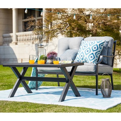 3pc Iron Frame Loveseat Patio Set - Patio Festival