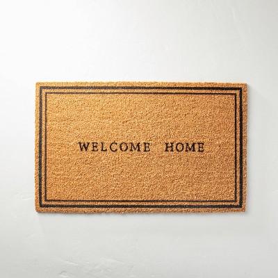 18"x30" Welcome Home Coir Doormat Black/Tan - Hearth & Hand™ with Magnolia