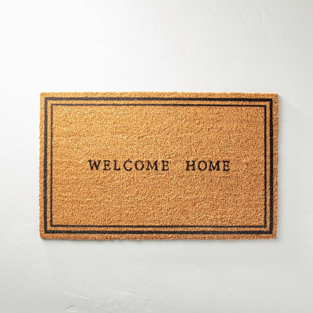 23"x35" Welcome Home Coir Doormat Tan/Black - Hearth & Hand with Magnolia