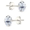 SHINE by Sterling Forever Sterling Silver Round Cut Prong Set Stud Earrings - 4 of 4