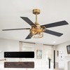 Airsurfer 52" Painted Gold Ceiling Fan with Light,5 Black Plywood Blades,6 Speeds DC Motor,Memory Function,2 Downrods,Remote Control Included - 2 of 4