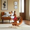 Mshliw Rocking Horse Ride-On Toy with Lullaby Song, Hand Puppets, Soft Plush Seat & Safety Belt, Wooden Base for Ages 18-36 Months, Halloween gift - 4 of 4