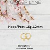 Heart Hoop Earring 16G 1.2mm Cartilage Nose Septum Body Piercing Jewelry Sterling Silver by Ginger Lyne-1pair - 3 of 4