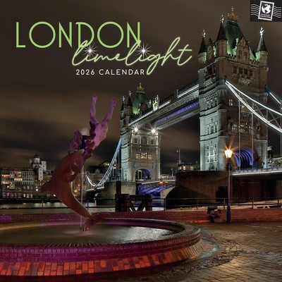 2026 Square Wall Calendar, London Limelight, 16-Month Passport Collection Theme with 180 Reminder Stickers (12x12 In)