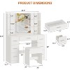 Vanity Desk with Mirror, Led Lights and Power Outlet, Makeup Vanity Table with Chair, 3 Color Light & Brightness Adjustable - 2 of 4
