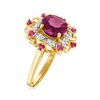 Ross-Simons 3.40 ct. t.w. Ruby and .12 ct. t.w. Diamond Frame Ring in 14kt Yellow Gold - 3 of 4
