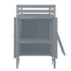 NicBex Twin Size Bunk Bed with Desk Loft Bed Wood Bed Frame with Wardrobe, Inclined Ladder and Guardrail, No Box Spring Required - 4 of 4