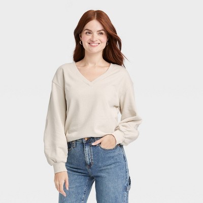 cream sweatshirt womens