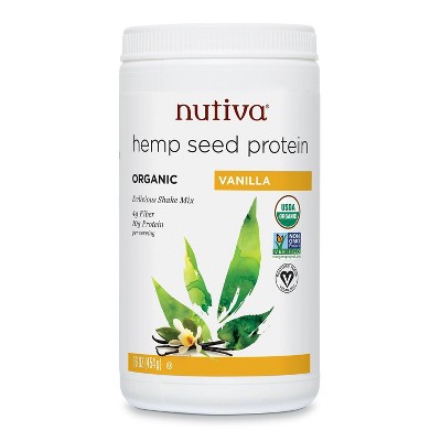 Nutiva Organic Vegan Hemp Protein Powder - Vanilla - 16oz