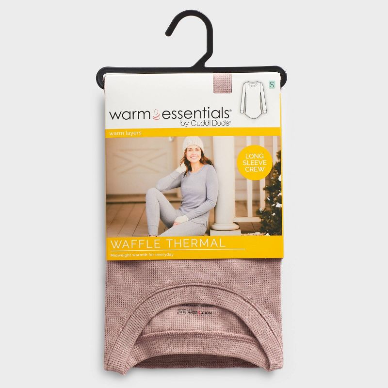 Warm Essentials by Cuddl Duds Women's Waffle Thermal Crewneck Shirt, 3 of 5