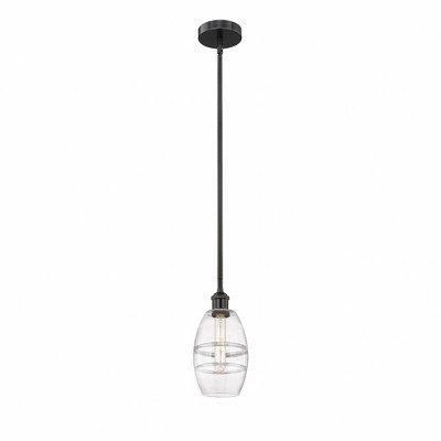 Vaz - 1 Light Stem Hung Mini Pendant In Industrial Style-7.63 Inches Tall and 5.88 Inches Wide