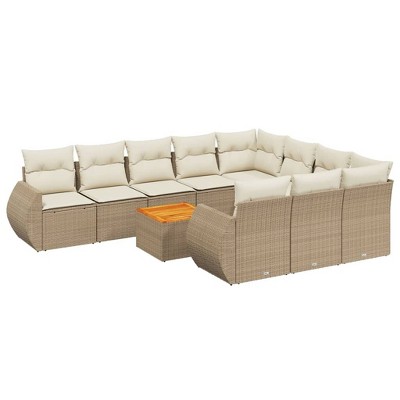 vidaXL Garden Sofa Set Beige, Cream