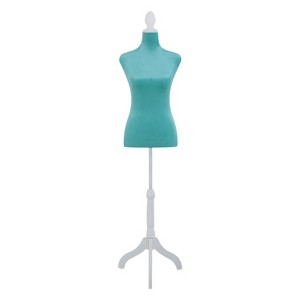 FDW Mannequin Adjustable Height Female Mannequin Torso 49-63in Height Wooden Tripod Stand with High Density Foam Velvet Fabric Covering Perfect - 1 of 4